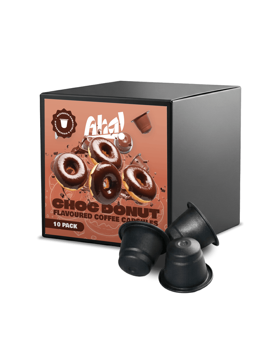 Aha! Choc Donut Flavoured Coffee Pods | Nespresso Compatible